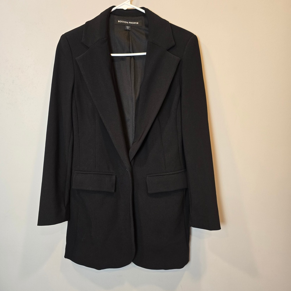 Boston Proper Blazer Suit Jacket Womens 6 Black